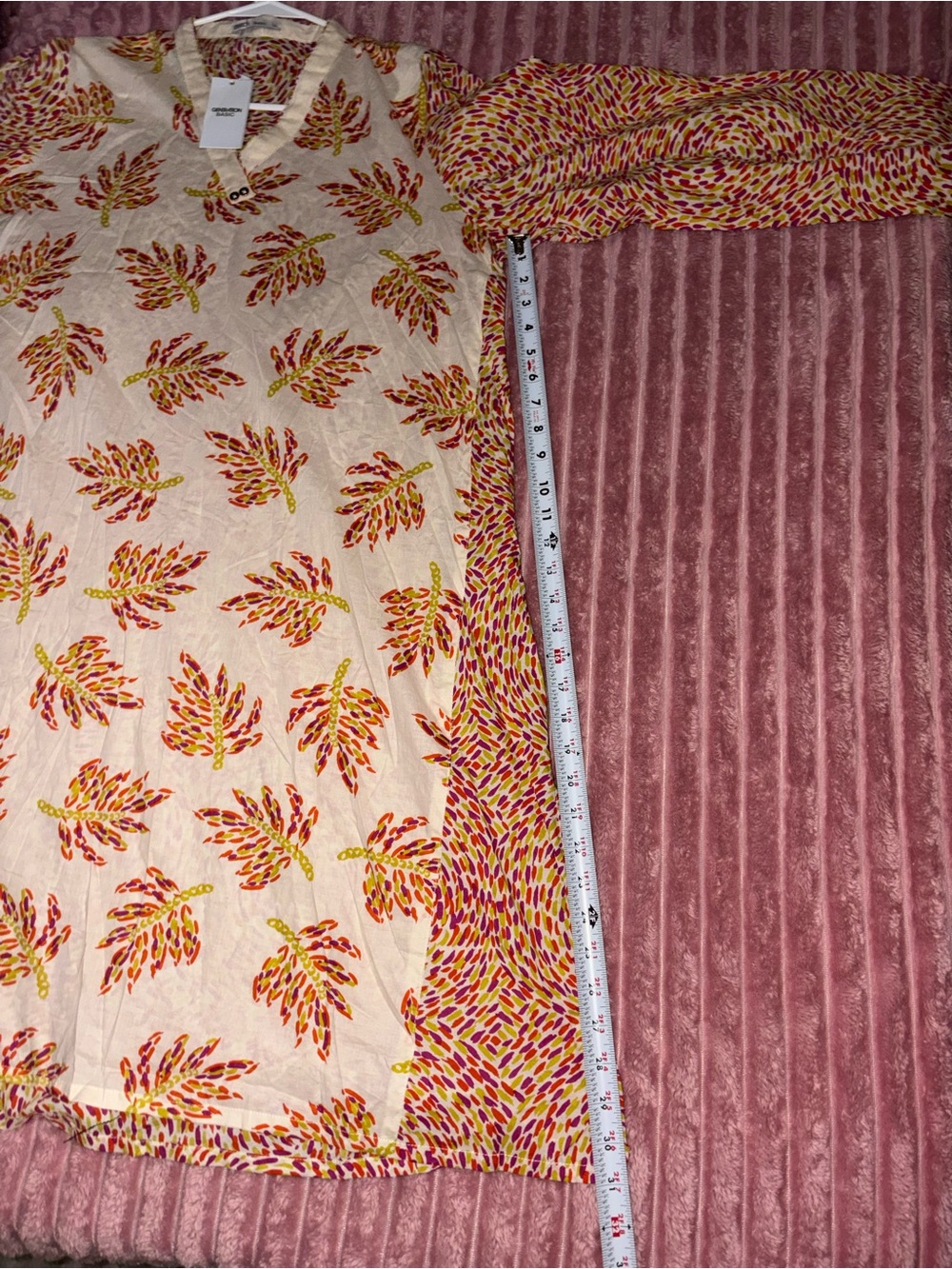 GENERATION Y Cream Top with Pink, Orange & Yellow Swirl Print - Picture 4 of 11